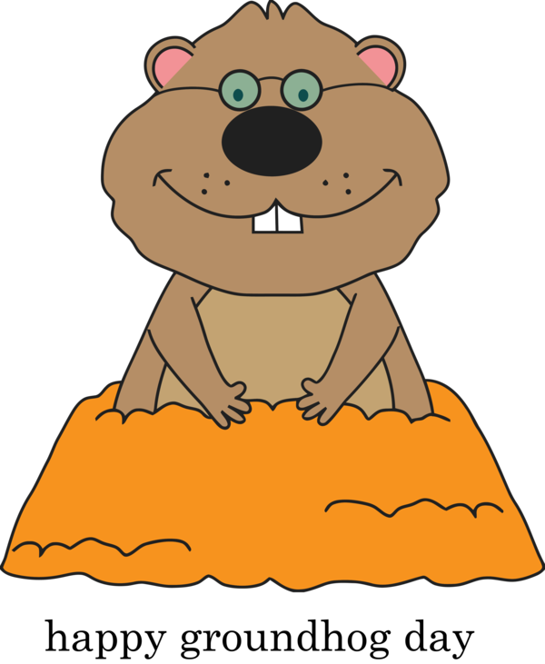 Groundhog Day Cartoon Pleased For Eve Party PNG Image