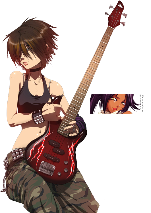 Guitar Girl Anime HD Image Free PNG Image