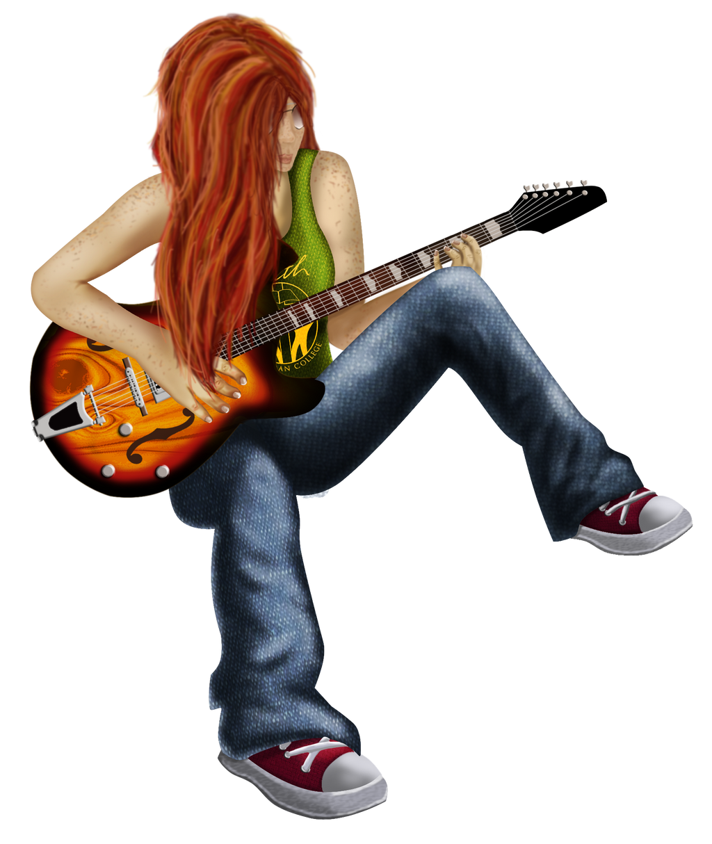Guitar Girl Anime Free Transparent Image HQ PNG Image