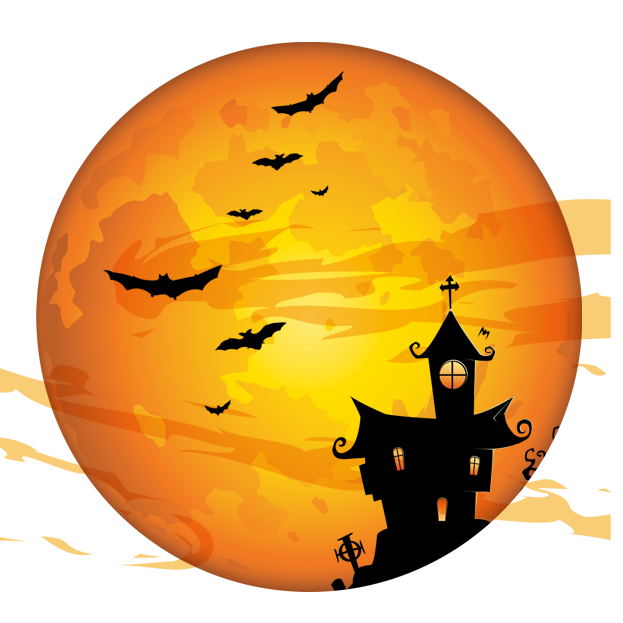 Full Halloween Moon Trick-Or-Treating Costume Party Holiday PNG Image