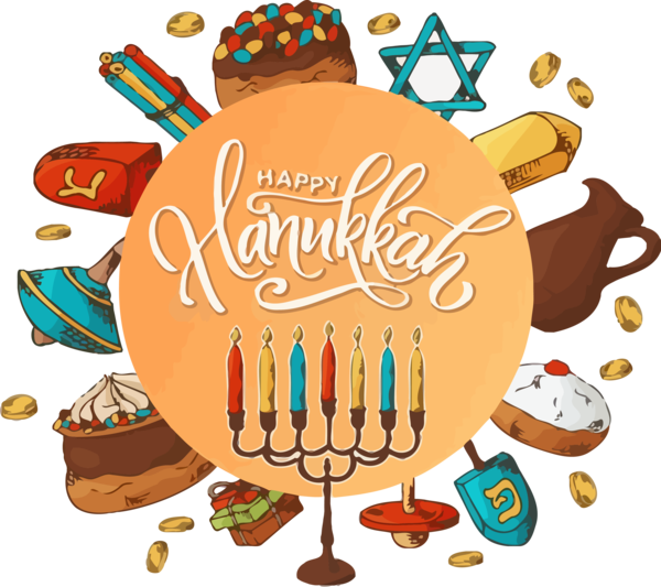 Hanukkah Cartoon Celebrating For Happy Fireworks PNG Image