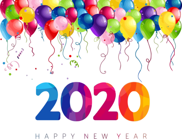 New Year Balloon Party Supply Birthday For Happy 2020 traditions PNG Image