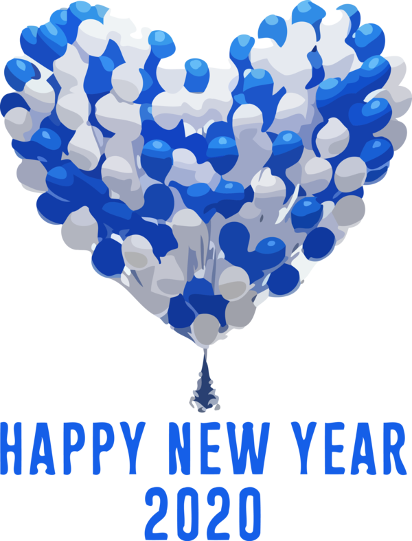 New Year Balloon Party Supply For Happy 2020 cake PNG Image