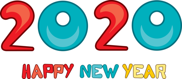 New Year Blue Text Font For Happy 2020 festival PNG Image