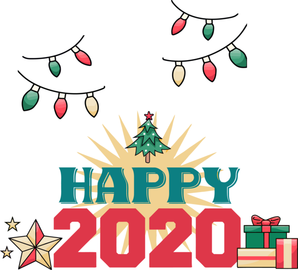 New Year 2020 Christmas Eve Plant For Happy Getaways PNG Image