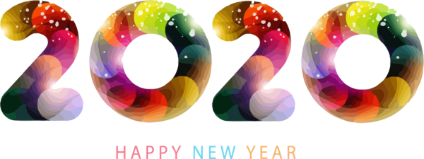 New Year Colorfulness Material Property Font For Happy 2020 Games PNG Image