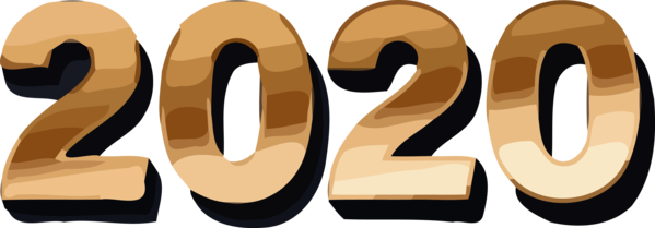New Year 2020 Font Number Text For Happy Countdown PNG Image
