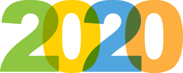 New Year Line Font Logo For Happy 2020 Ball Drop PNG Image