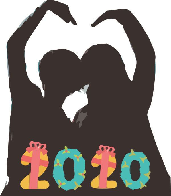 New Year Love Gesture For Happy 2020 Gifts PNG Image