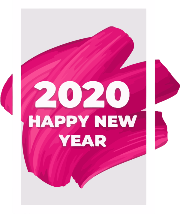 New Year Pink Text Magenta For Happy 2020 Day PNG Image
