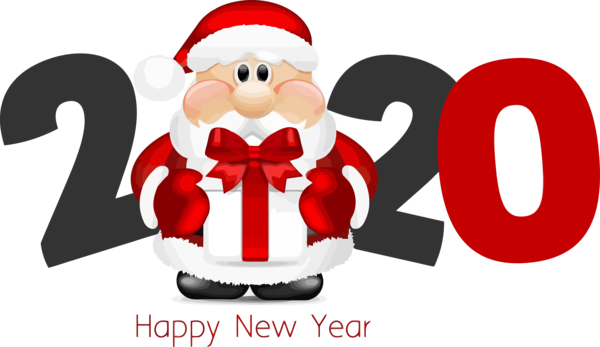 New Year Santa Claus Christmas Red For Happy 2020 Background PNG Image