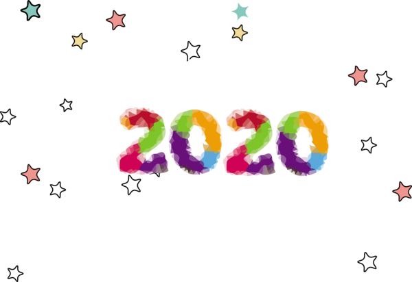 New Year Text Font For Happy 2020 Wishes PNG Image