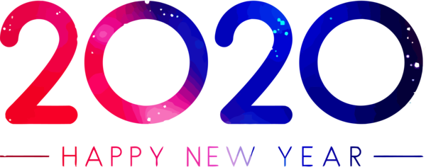 New Year Text Font Line For Happy 2020 Party 2020 PNG Image