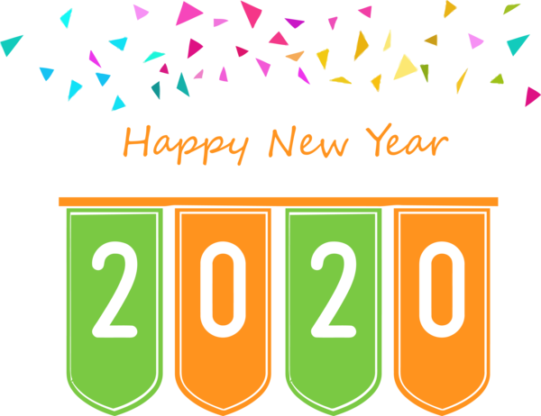New Year Text Font Line For Happy 2020 Eve Party 2020 PNG Image