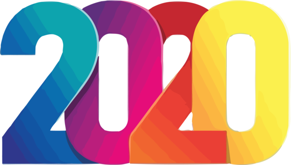 New Years 2020 Text Font Line For Happy Year Decoration PNG Image