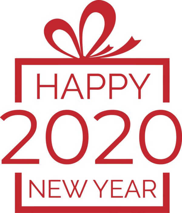 New Year 2020 Text Font Line For Happy Wishes PNG Image