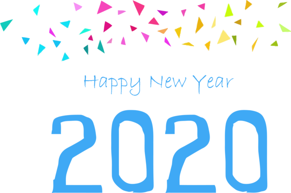 New Year Text Font Line For Happy 2020 Eve Party PNG Image
