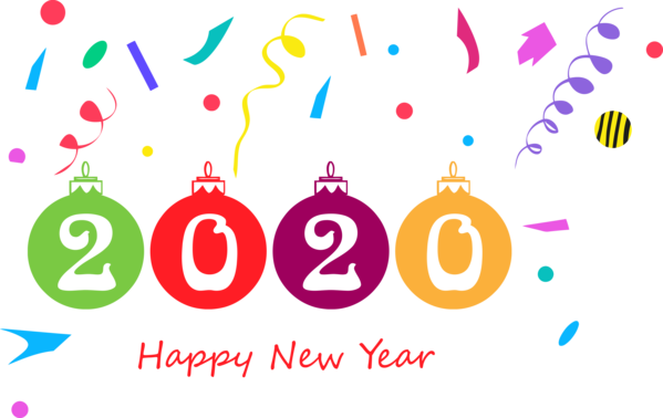 New Year Text Font Pink For Happy 2020 Greeting Cards PNG Image