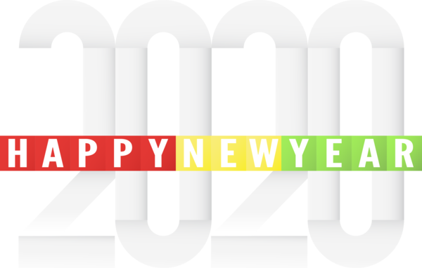 New Year 2020 Text Line Logo For Happy Eve Party 2020 PNG Image