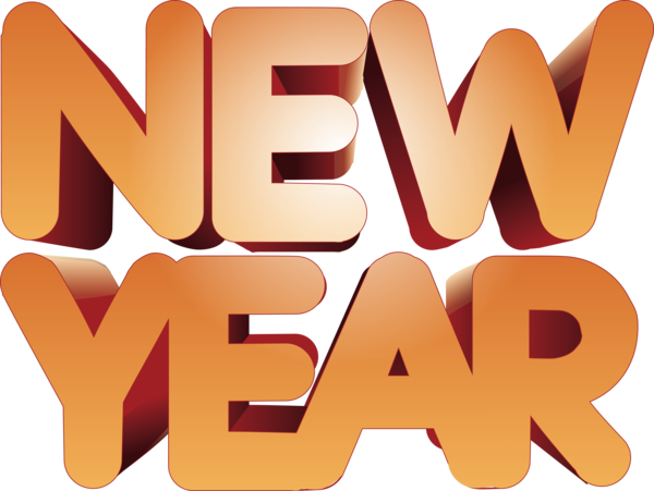 New Year Font Text Logo For Happy Quote PNG Image