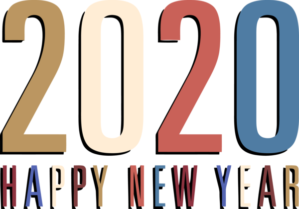 New Years 2020 Text Font Line For Happy Year Resolutions PNG Image