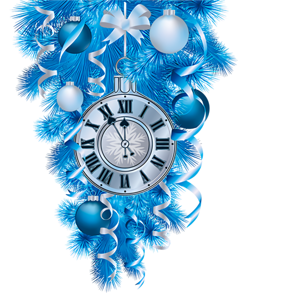 Christmas Clock Wall Turquoise For Ornament Eve PNG Image