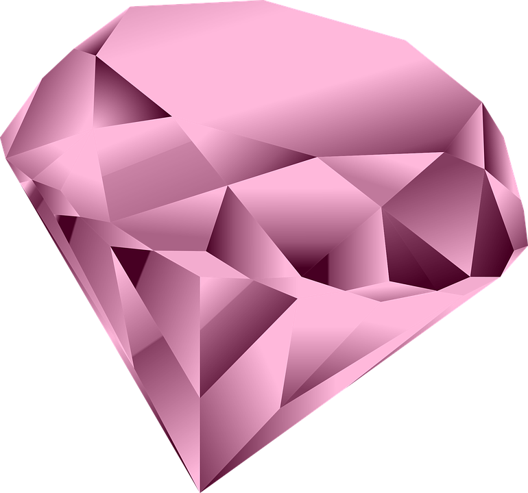 Pink Diamond Heart Clipart PNG Image