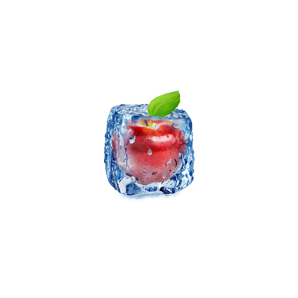 Cube Apple Frozen Freezing Ice Fruit PNG Image