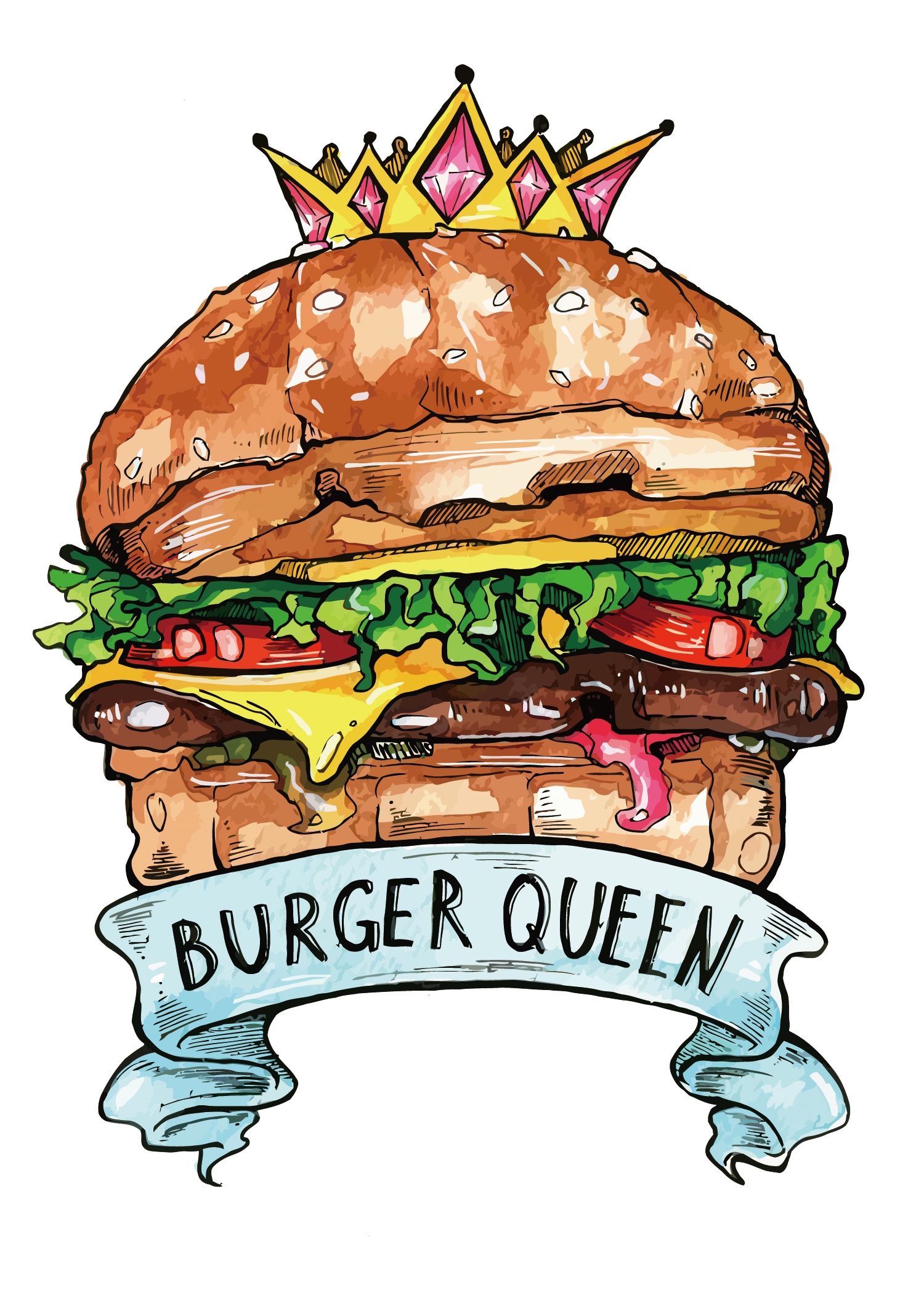 King Hamburger Food Cheeseburger Fast Burger Vector PNG Image