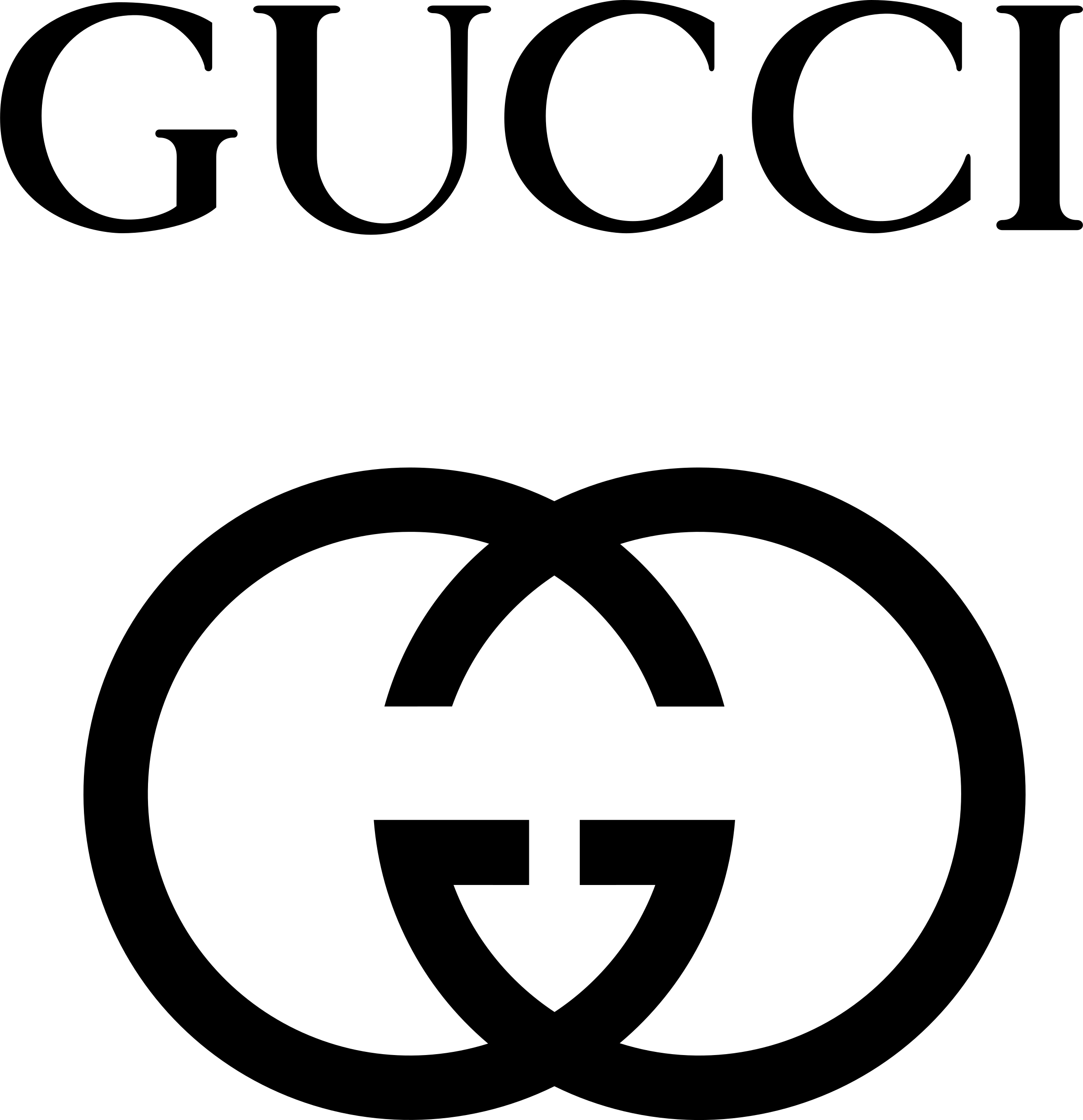 Fashion Text Gucci Black Logo White PNG Image