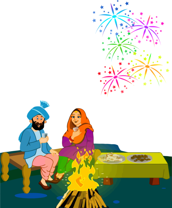 Lohri Playing With Kids Happy For Ideas PNG Image