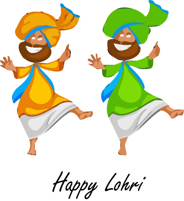 Lohri Cartoon Celebrating Happy For Party 2020 PNG Image