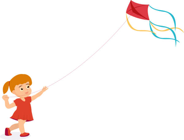 Makar Sankranti Cartoon Line Child For Kite Flying Lanterns PNG Image
