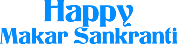 Makar Sankranti Text Font Electric Blue For Happy Ball Drop PNG Image