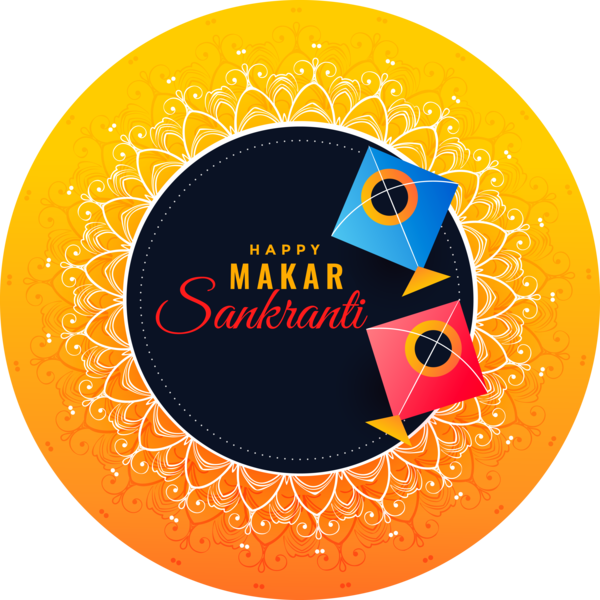 Makar Sankranti Orange Logo Circle For Happy Gifts PNG Image