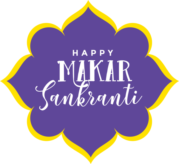 Makar Sankranti Text Yellow Logo For Happy Countdown PNG Image