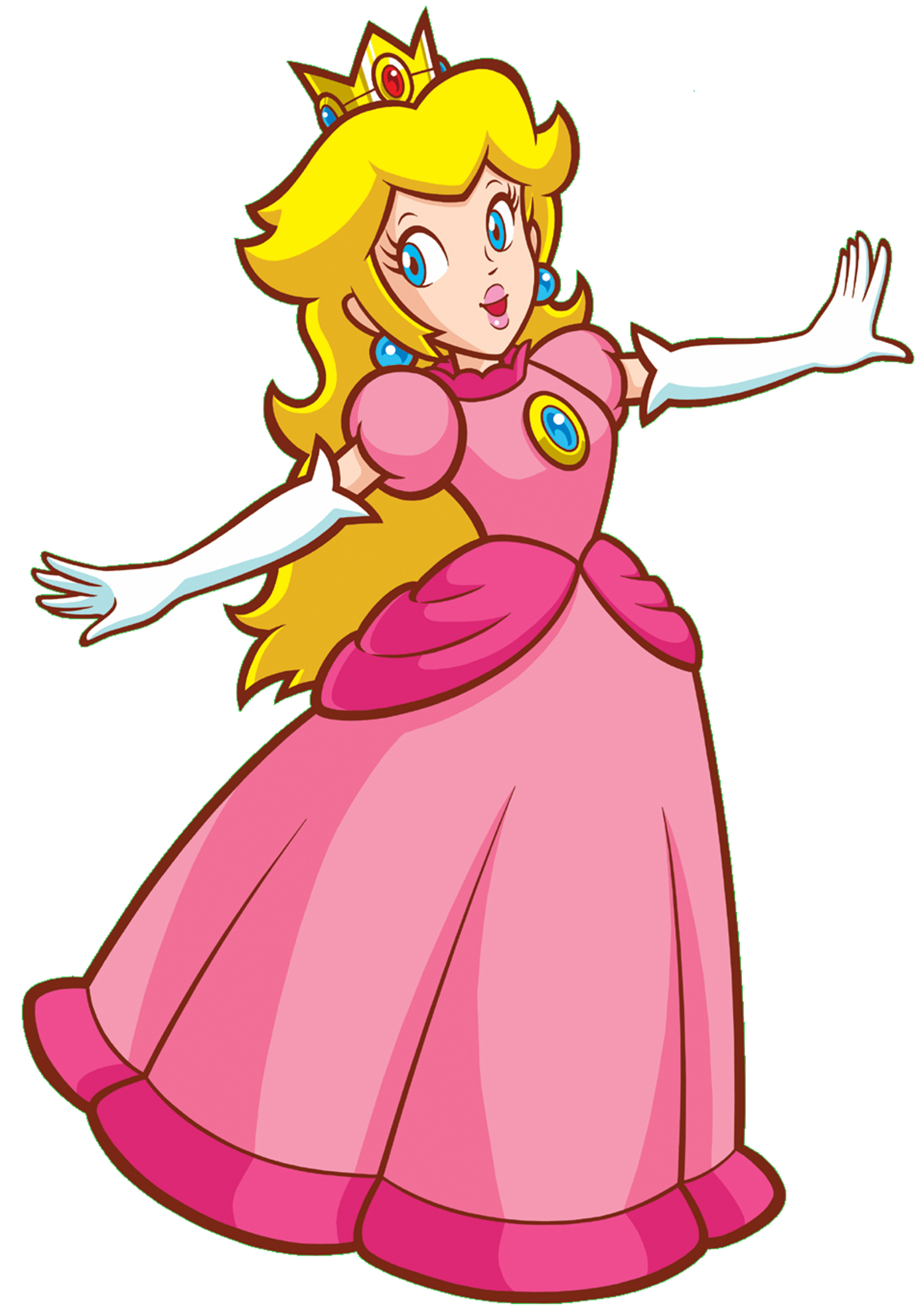 Pink Art Peach Mario Super Princess PNG Image