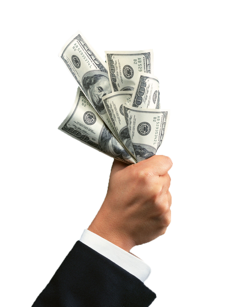 Money Dollar Cash Hand Credit In Hold PNG Image