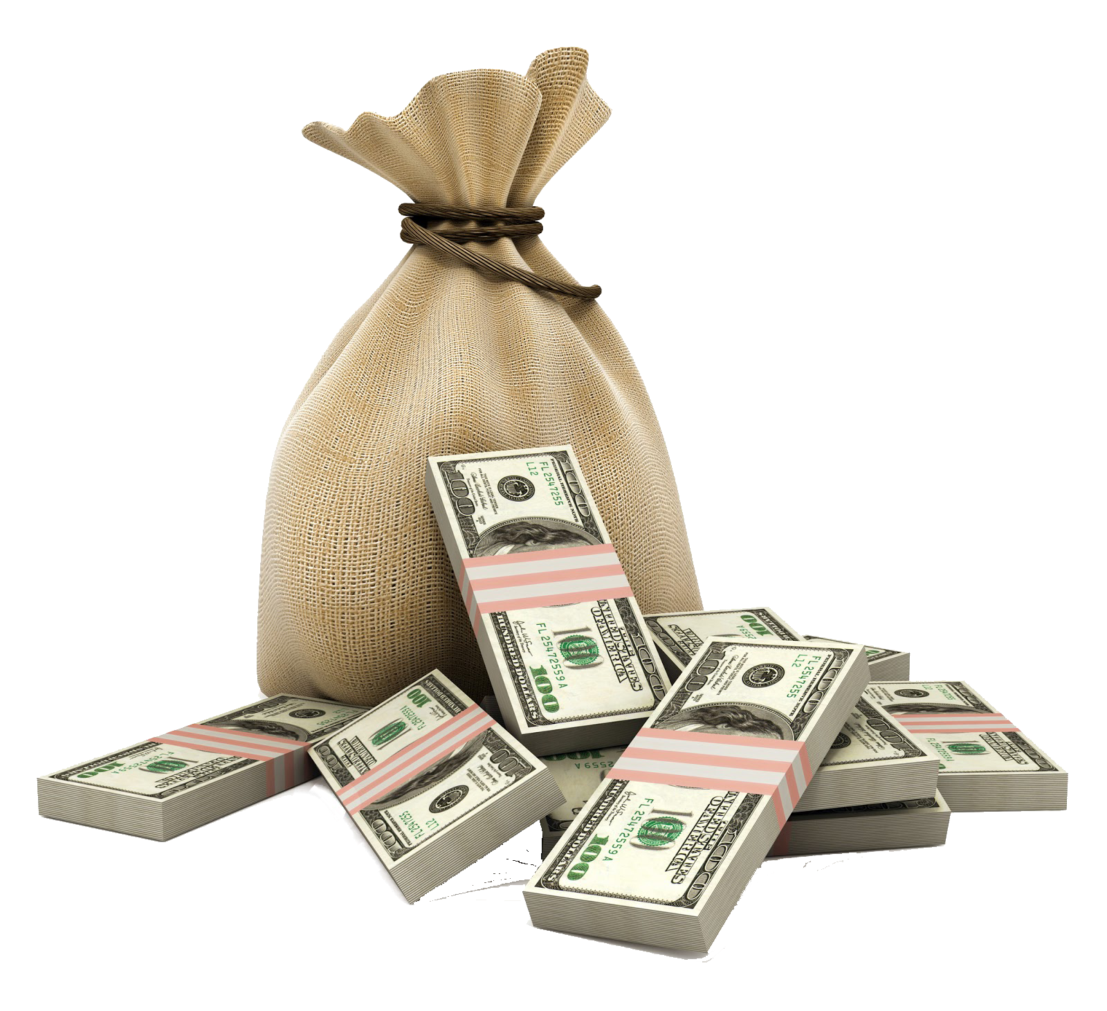 Bag Money Loan Dollar Cash Currency Purse PNG Image