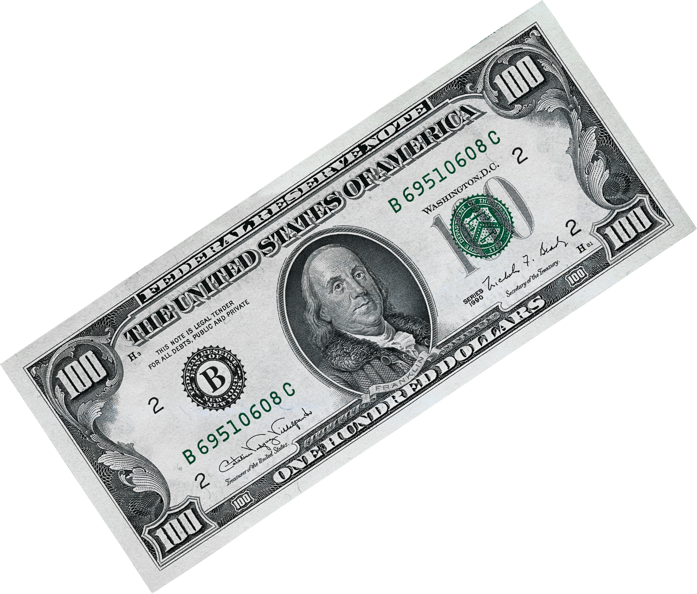 United Money Bill Dollar One States Hundred-Dollar PNG Image