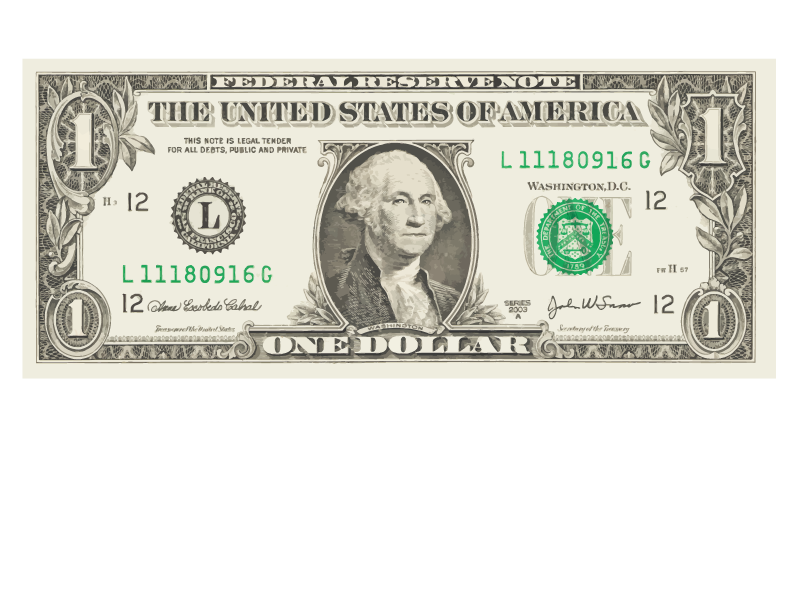 Five-Dollar United Bill Dollar One-Dollar One States PNG Image