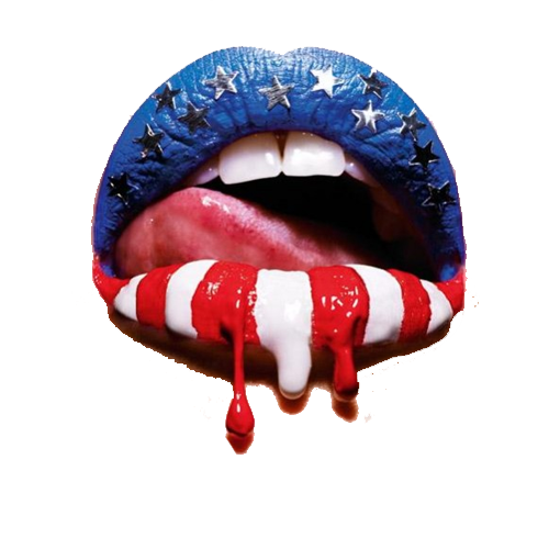 United Of States Flag Mouth Encino Lip PNG Image