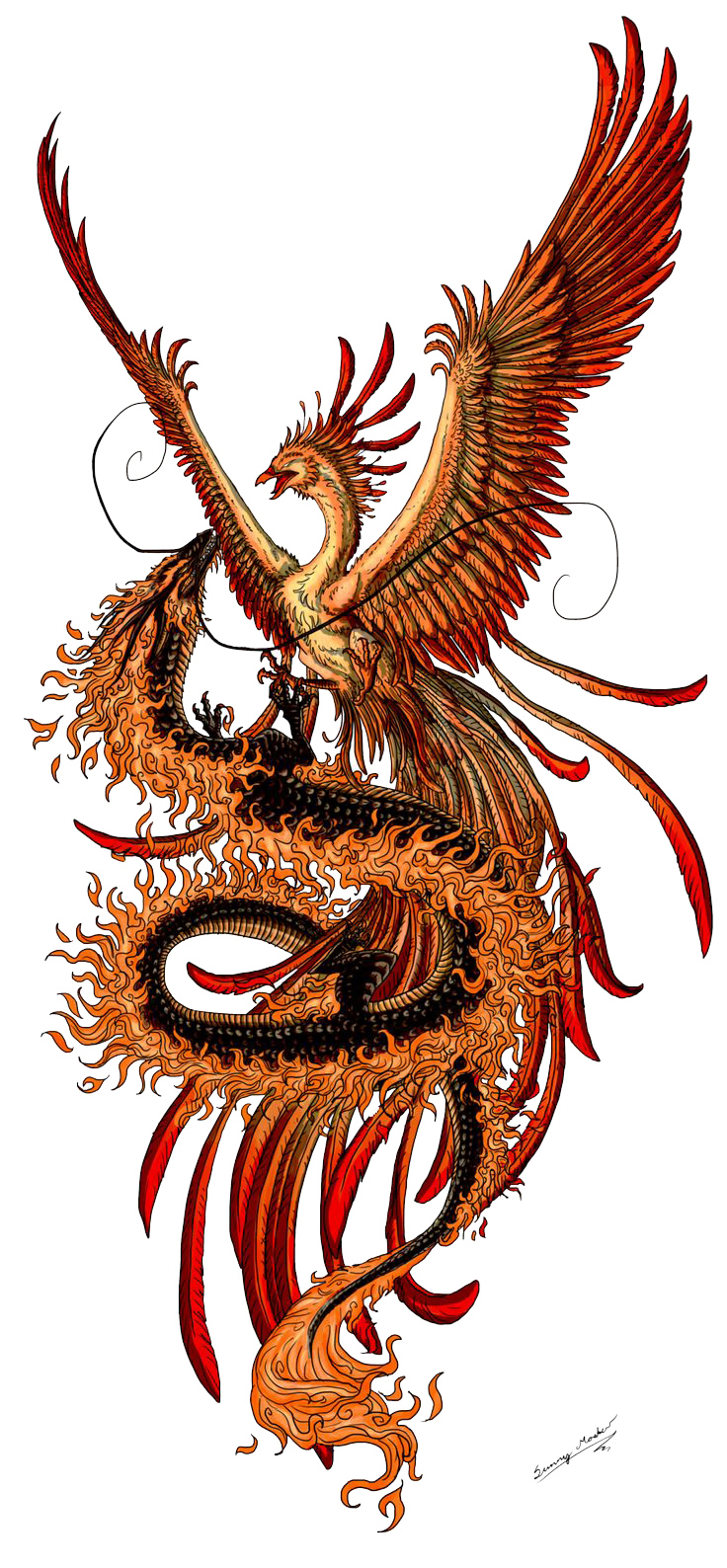 Tattoo Phoenix Chinese Tattoos Dragon Fenghuang Images PNG Image