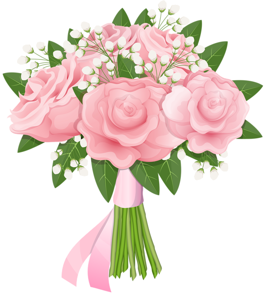 Pink Light Flower Bunch Rose PNG Image