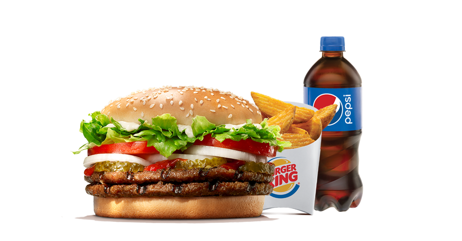 King Whopper Hamburger Big Cheeseburger Burger PNG Image