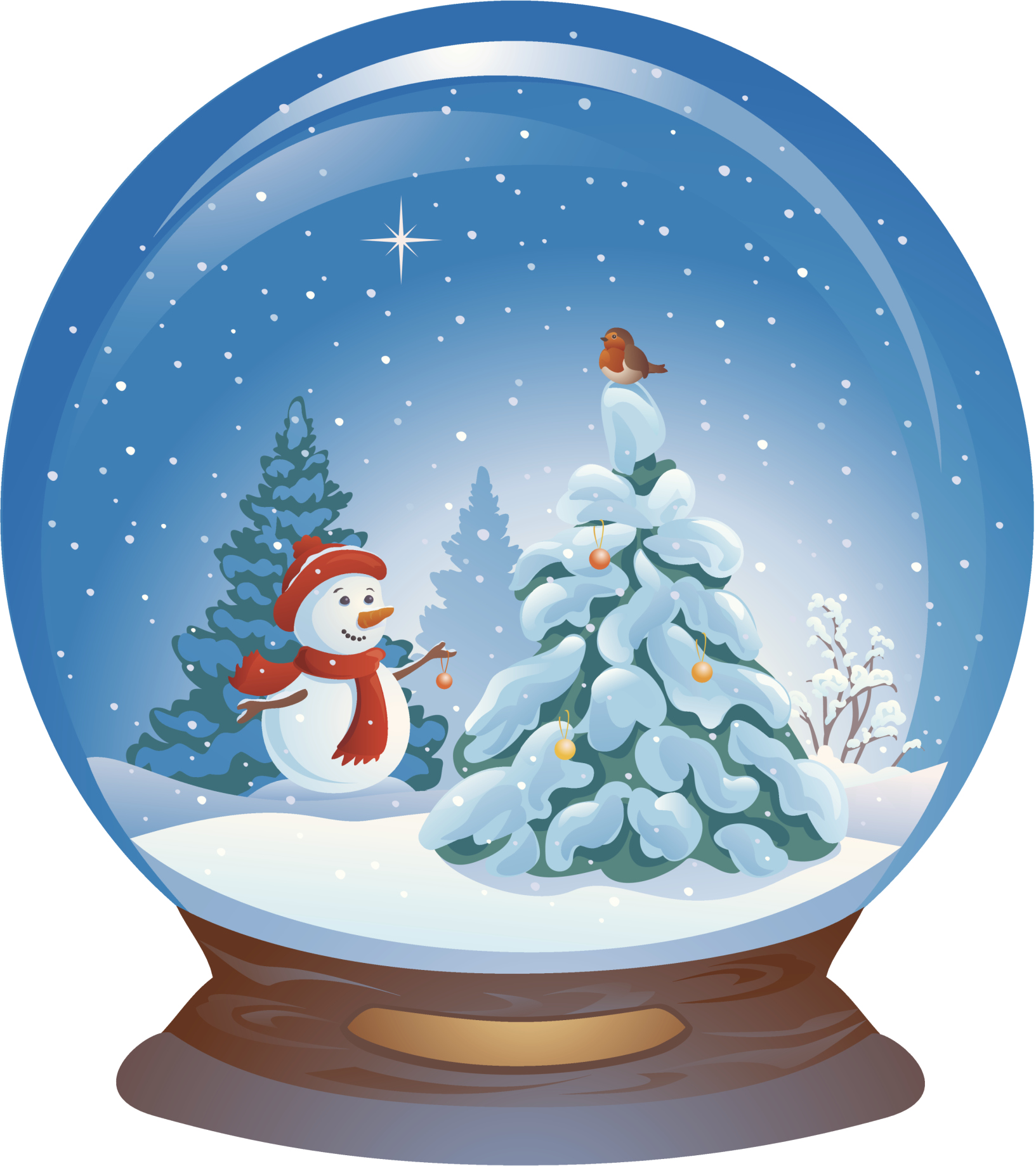 Snowman Blue Ball Claus Illustration Crystal Santa PNG Image