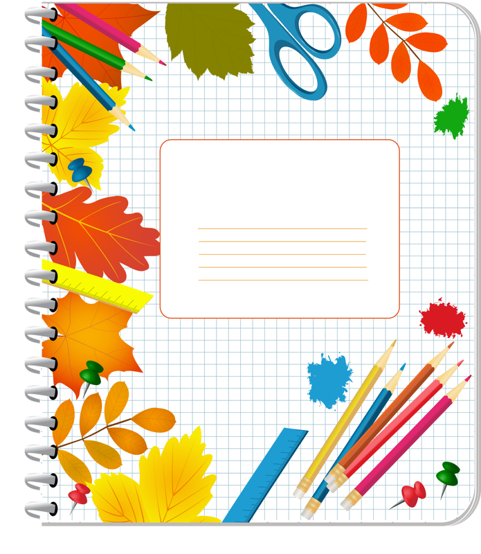 Cover School Notebook Crayon Drawing PNG Download Free PNG Image