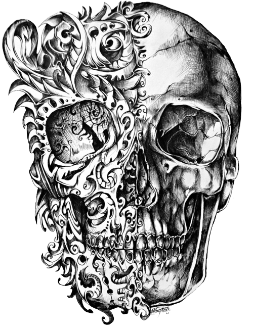 Tattoo Skull Calavera Design Drawing Cool PNG Image