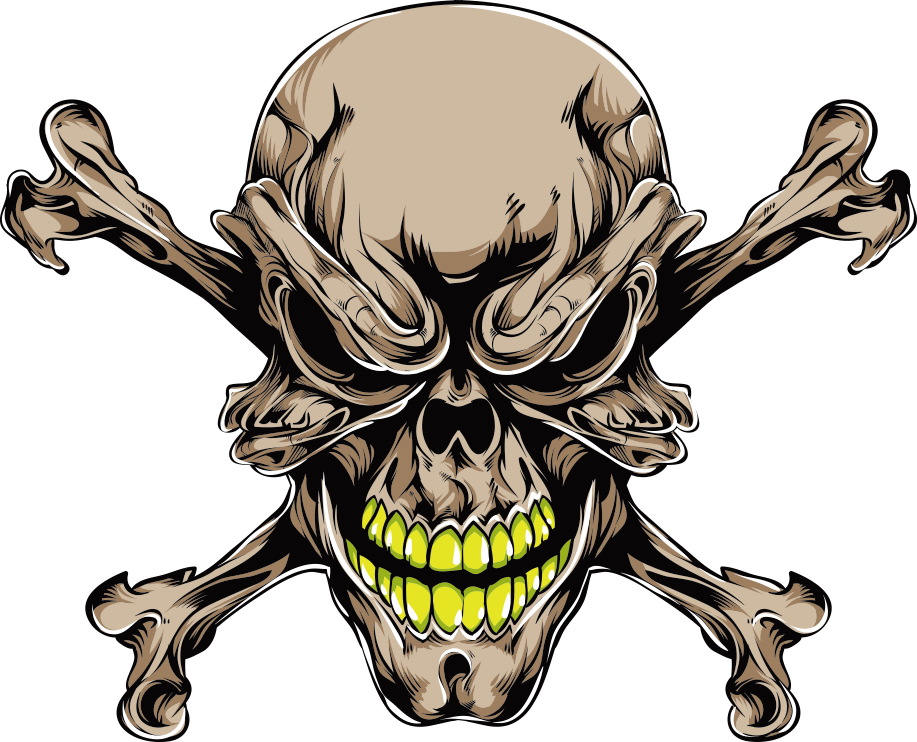Tattoo Prints Skull Brown Bones Vector Human PNG Image
