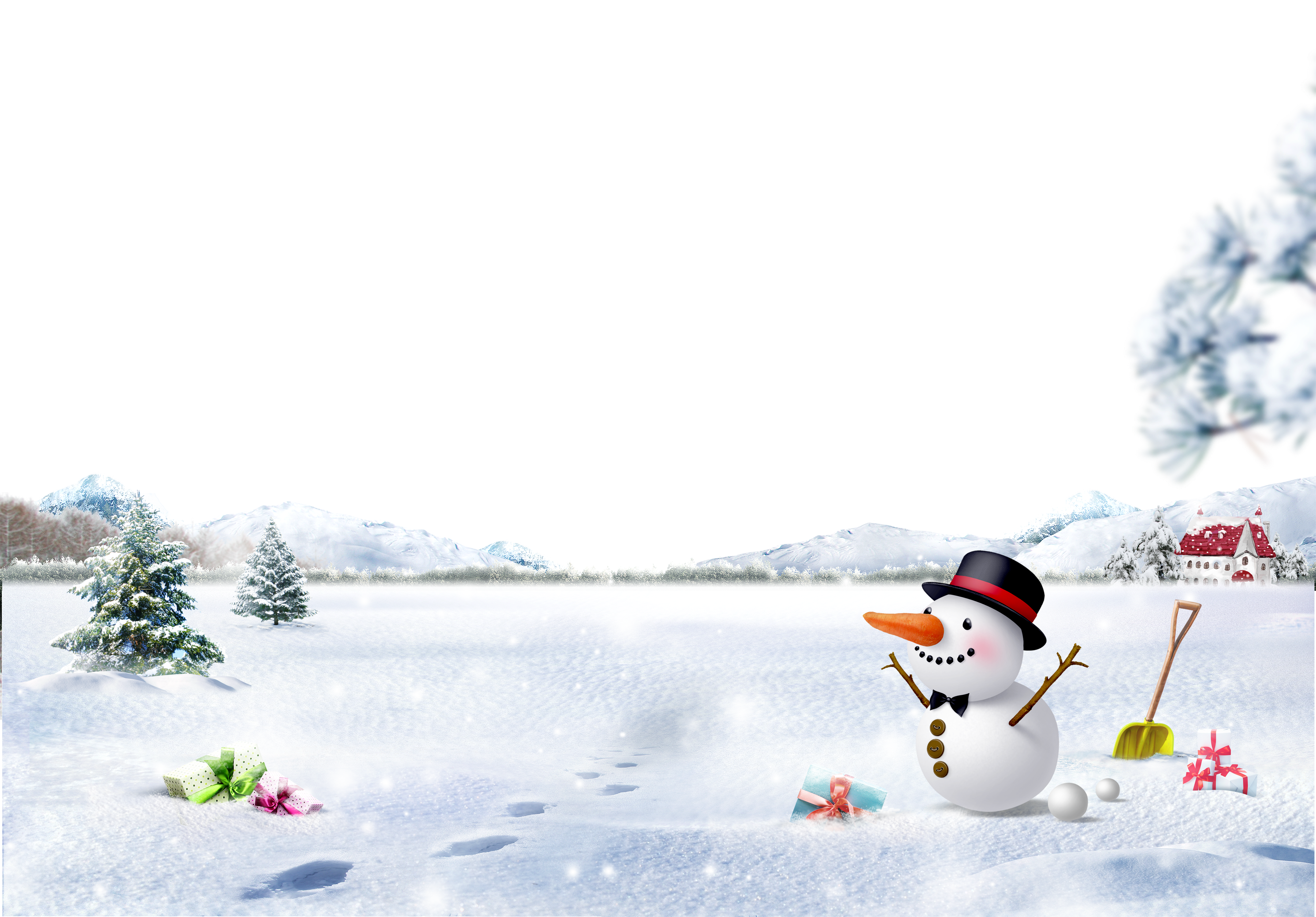 Snowman Winter Snow Snowflake Smiling Christmas PNG Image
